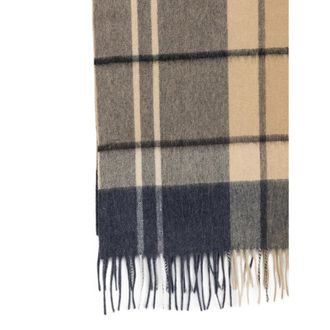 Barbour Mens Scarf Tartan Wool Neutrals-Blue Lambswool Neutrals/blue Scarfs