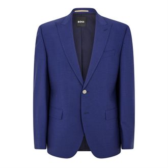HUGO BOSS Mens Jeckson 3pcs 241 10257459 01 Suit in Medium Blue - Size 38 (Chest)