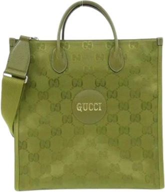 Gucci Pre-owned Tote Bags, female, Green, Size: ONE SIZE Pre-owned Vintage Nylon Tote Bag