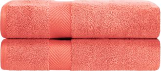 Superior Contemporary Quick-Drying Zero-Twist Cotton 2-Piece Bath Sheet Set