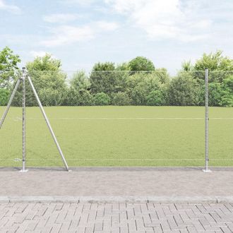 Berkfield Home Fencing Set Set of 2 Galvanised Steel 25 x 1.2 m Durable in Silver