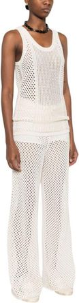 Golden Goose White Knitted Round Neck Top
