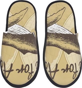 Generic Women Men House Slippers We Live For Adventure Print Slippers Lining Casual Plush Slip, For Indoor Outdoor, Travel, Hotel, L