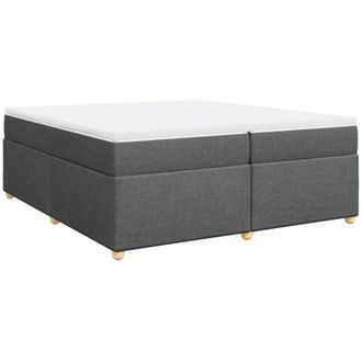 vidaXL Vidaxl - Cama Box Spring Con Colch&oacute;n Tela Gris Oscuro 200x200 Cm