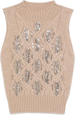 Ermanno Scervino Gilet con strass - Toni neutri