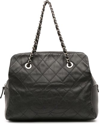 Chanel Pre-owned Womens Quilted Leather Chain Bag - Black - One Size