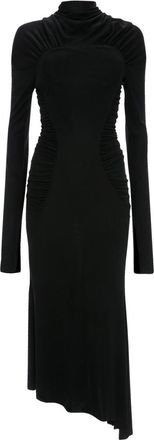 Victoria Beckham Black Turtle Neck Midi Dress