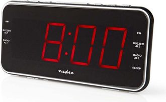 Nedis Radio Despertador Digital Pantalla Led 1 Entrada De Audio De 35 Mm Proyeccion Del Tiempo Soyfm Funcion De Repeticion Temporizador De Apagado Numero De