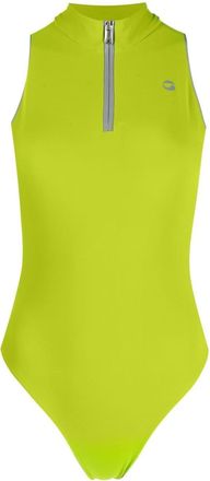 Coperni logo-print sleeveless zipped top - women - Polyamide/Elastane - S - Green