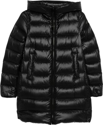 Moncler Cappotto trapuntato con cappuccio - Nero