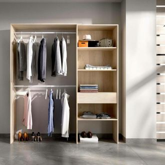 Dmora Dmora - Armario Dgarut, Estructura para vestidor, Perchero abierto, 160x40h187 cm, Roble