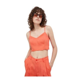 Drykorn Top de Lino - Tops - Mujer - Naranja - M