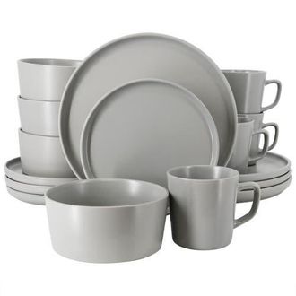 Elama Luxmatte Light Grey 16 Piece Dinnerware Set at Nordstrom