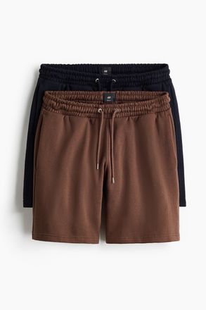 H&M 2er-Pack Shorts in Regular Fit - Marineblau/Braun