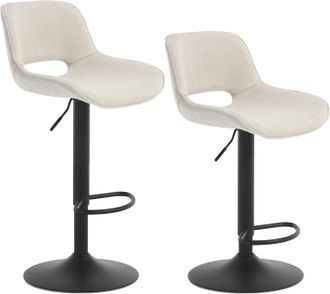 Woltu Woltu - 2 Taburetes De Bar Chicago Con Reposapi&eacute;s Giratorios Y Ajustables - Beige