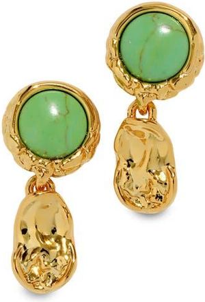 Alexis Bittar Brut Reconstituted Turquoise Coin Drop Earrings in Green/Gold at Nordstrom Rack