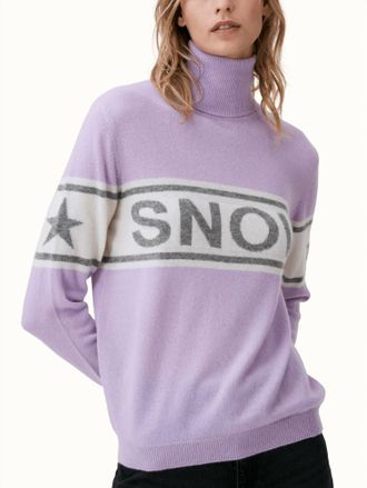 Brodie Snow Babe Turtleneck Jumper In Lilac Grey