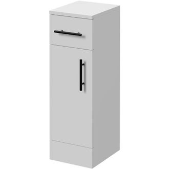 Alexander James Alexander James Gloss White 250mm x 300mm Storage Unit - 250mm - Matt Black 96mm Knurled Bar Handle