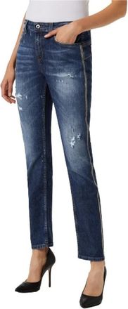 Liu Jo Slim-fit Boyfriend Jeans - Dames - Slim Fit Jeans - Blauw - W25 - Katoen - Jeans