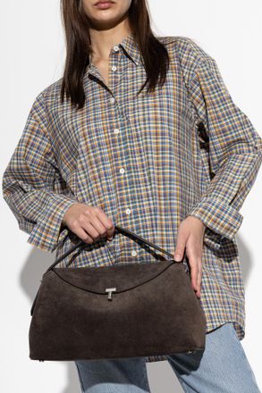 Toteme Suede Bag T-Lock, Womens, Brown