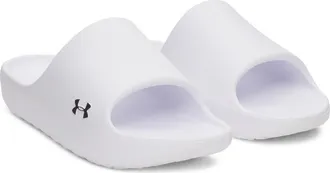 Under Armour UA Charged+ Slide Sandal in White/white/black at Nordstrom, Size 12
