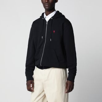 Ami Black Ami De Coeur zip-up sweatshirt