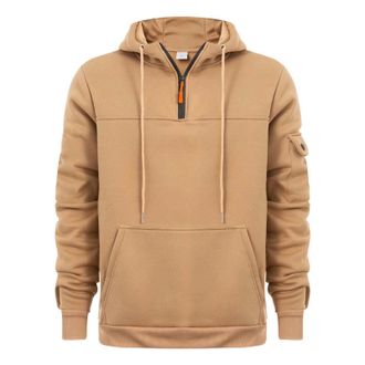 Generic Mens Hoodies Half Zip Pullover Work Jumpers Military Tactical Sweatshirts Sport Hooded Sweatshirts Winter Jackets Long Sleeve Hoody Top Zipper Pockets