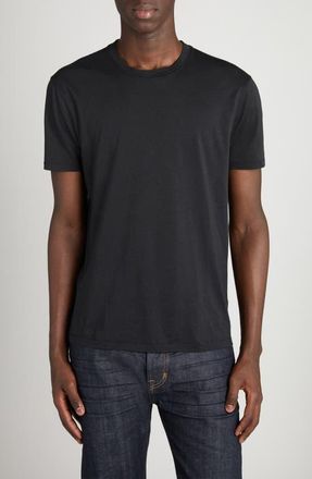 Tom Ford Short Sleeve Lyocell & Cotton Crewneck T-Shirt in Naa Black at Nordstrom, Size 46 Us
