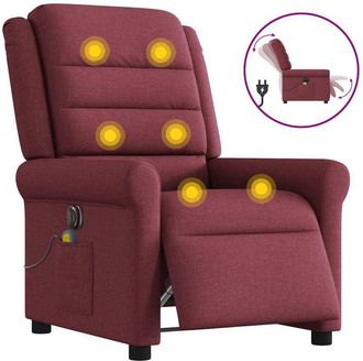 vidaXL Vidaxl - Sill&oacute;n De Masaje Reclinable El&eacute;ctrico Tela Rojo Tinto