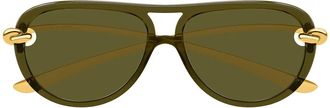 Bottega Veneta Sunglasses Bv1418 S 003 Gold/Green Women