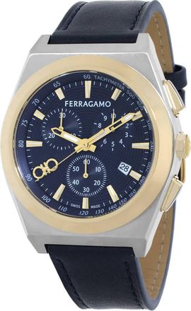 Ferragamo Vega Upper East Chronograph Quartz Blue Dial Mens Watch SFVA00224