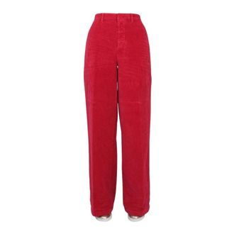 Dsquared2 Wide Trousers, female, Red, Size: XS Corduroy Wide Leg Pants