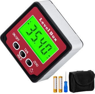 OEM Inclin&oacute;metro Digital Transportador De &Aacute;ngulos 4 X 90&deg;, Transportador De &Aacute;ngulos Digital, Medidor De Bisel Con Base Magn&eacute;tica, Pantalla Lcd Y Retroilum