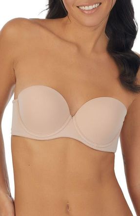 OnGossamer Sleek Micro Underwire Strapless Plunge Bra in Champagne at Nordstrom, Size 34Dd