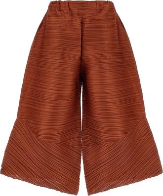 Pleats Please Issey Miyake Thicker Bounce Pantaloni Marrone-Donna