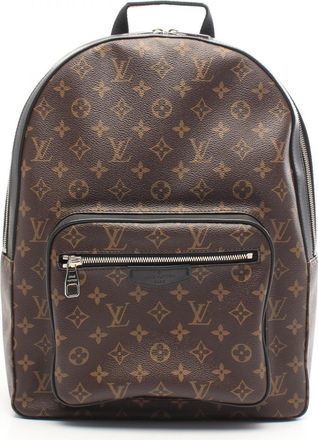 Louis Vuitton Black Brown Coated Canvas Leather Backpack Handbag (Pre-Owned)