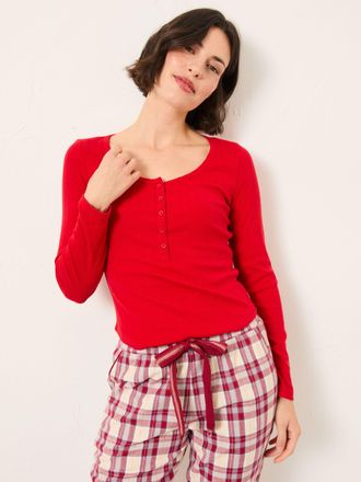 Fat Face FatFace Hattie Red Henley Pyjama Top