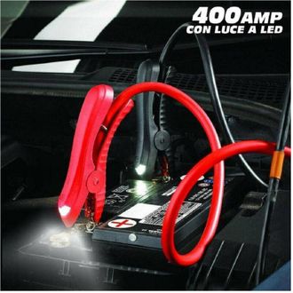 Trade Shop Trade Shop - Cavi Batteria Avviamento Collegamento Auto Moto 400 Amp Con Luce Led Jumper
