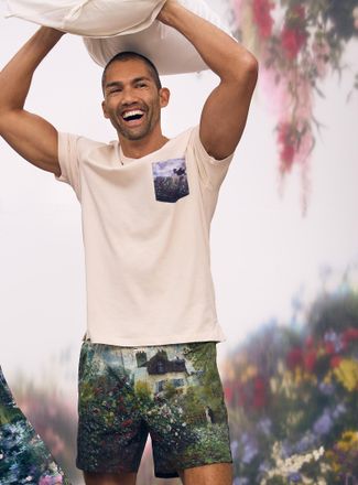 Le 31 Mens Poetic painting poplin boxer Organic cotton A Tribute to Claude Monet Collection