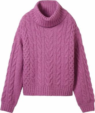 Tom Tailor Pullover Uni - Dames - Truien - Paars - Maat: 2XL Katoen