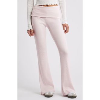 BP. Cozy Flare Rib Pants in Pink Primrose at Nordstrom Rack, Size Xx-Small