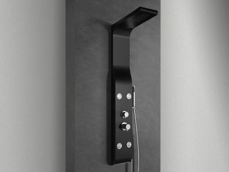 Nala Nala - Panel De Ducha De Hidromasaje En Abs Con Recubrimiento De Polvo Negro Mate Producto (gio.17)