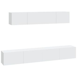 Berkfield Home 4 Piece TV Cabinet Set White Engineered Wood