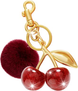 Generic Cute Purse Keychain,Cherry Keychain Cute Bag Charm Women Leather Keyring Car Keys