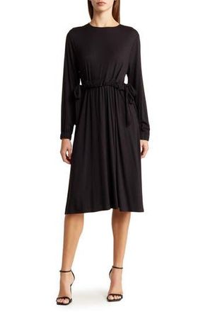 Go Couture Stretch Modal Long Sleeve Dress in Black at Nordstrom Rack, Size Medium