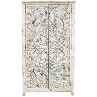 Wanderlust Deco Armario De Madera Blanco 99x42x180