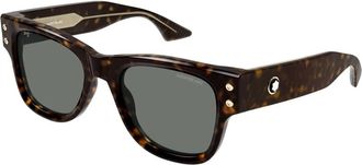 Montblanc Stijlvolle zonnebril in zwart - Heren - Zonnebrillen - Bruin - 54 MM - Accessoires