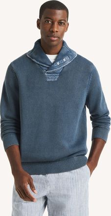 Nautica Mens Stonewashed Shawl Collar Sweater