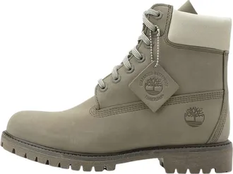 Timberland Premium 6 Inch Waterproof Medium Grey Nubuck Light Green TB0A2P6WA4E1