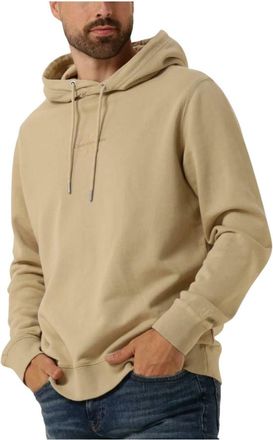 Calvin Klein Washed Monologo Hoodie - Heren - Hoodies - Beige - S - Katoen - Hoodies & sweatvesten